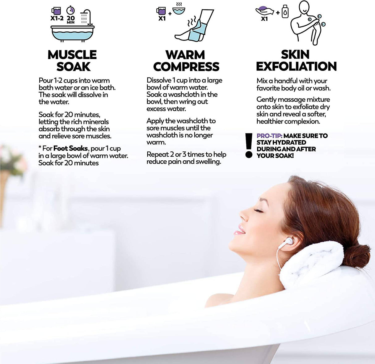 Coach Soak: Baño de recuperación muscular - Alivio muscular de magnesio natural y chupete de articulaciones - 21 minerales, aceites esenciales y sales de baño del Mar Muerto - Se absorbe más rápido que la sal de Epsom para remojo (lavanda calmante)