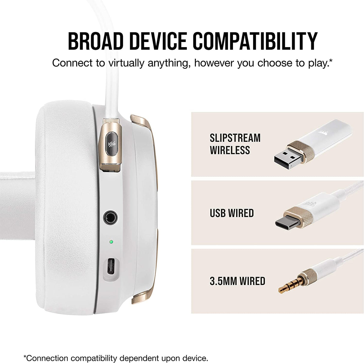 Corsair Virtuoso RGB Auriculares inalámbricos para juegos - Sonido envolvente 7.1 de alta fidelidad con micrófono de calidad de transmisión - Auriculares de espuma viscoelástica - 20 horas de duración de la batería - PC, PS5, PS4 - Perla