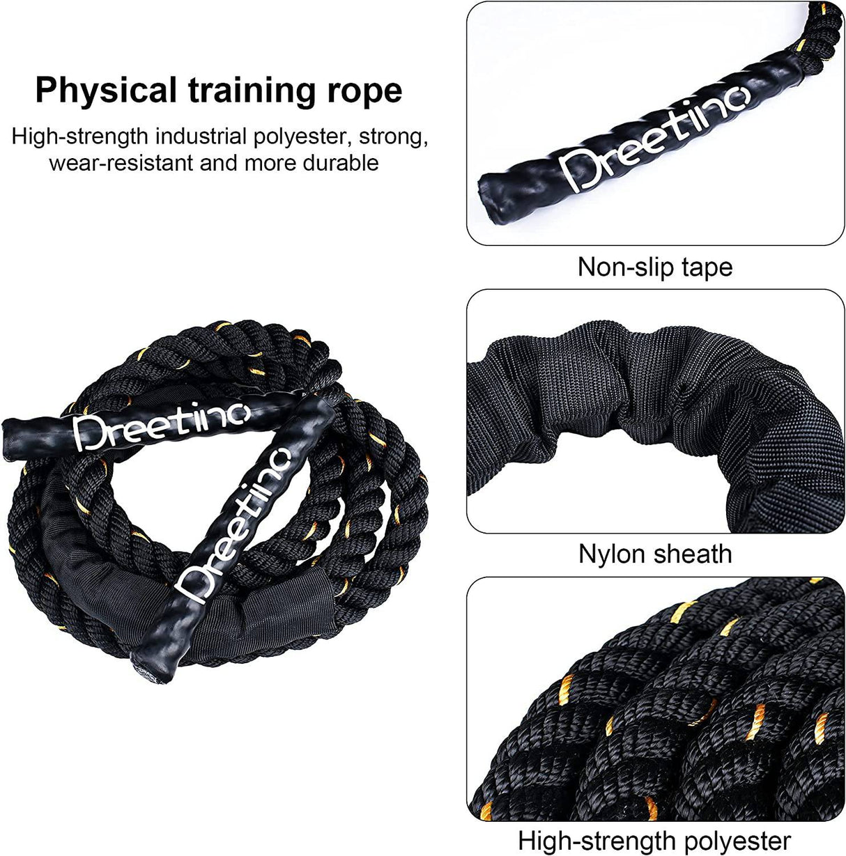 Dreetino - 2LB-10FT Heavy Durable Jump Rope Adult Fitness Weighted