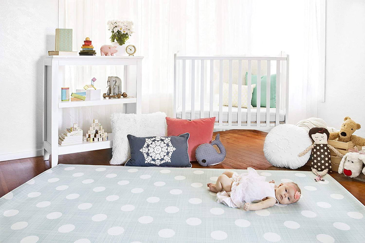 Baby Care Play Mat - Playful Collection - Play Mat para bebés - Alfombra no tóxica para bebés - Tapete acolchado para bebés Tapete impermeable - Tapete reversible (Grande, Country Town - Azul) - DIGVICE MX