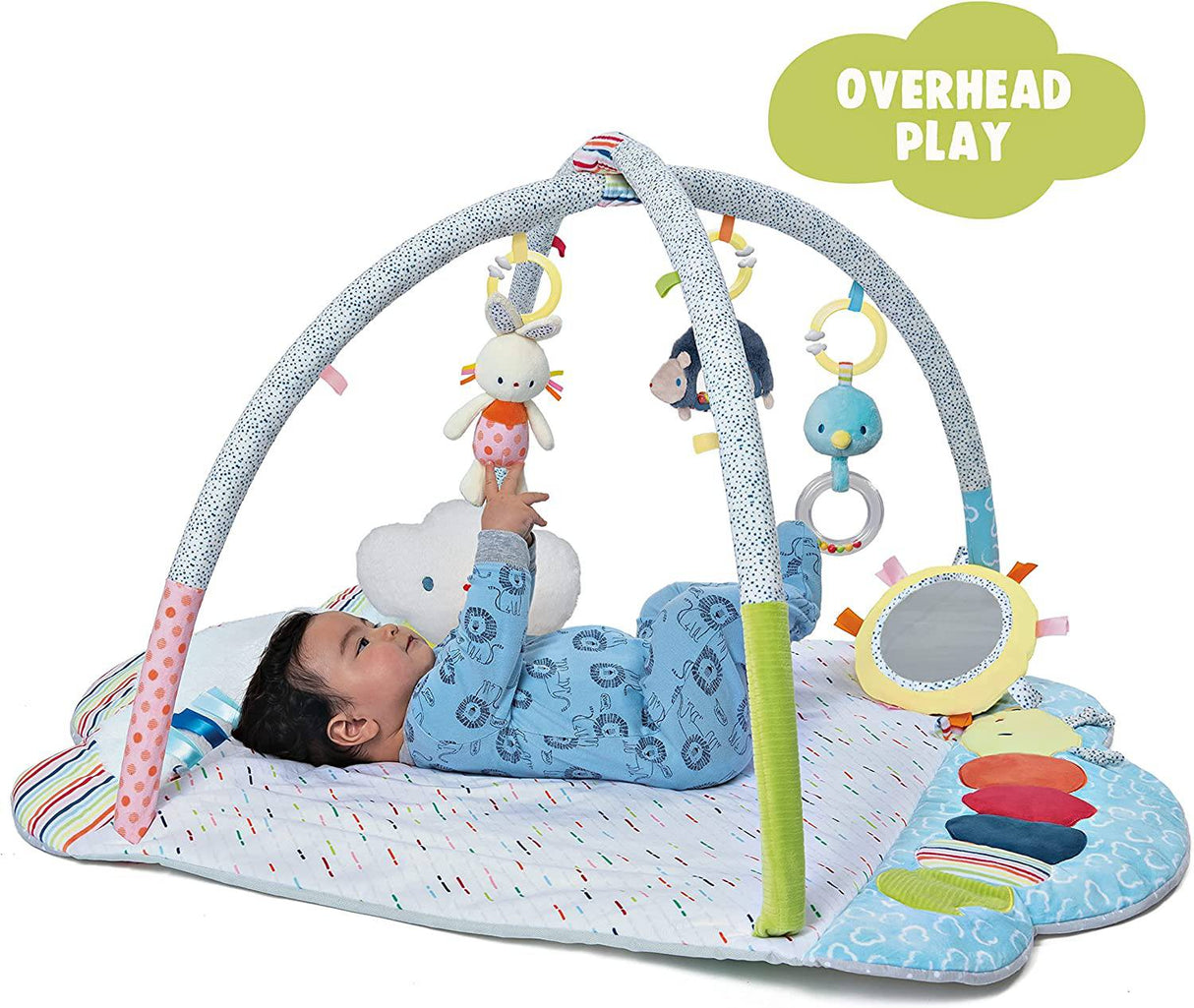 GUND Baby Tinkle Crinkle & Friends Arch Activity Gym Playmat Sensory Estimulante Felpa Juego de 8 piezas, Blanco - DIGVICE MX