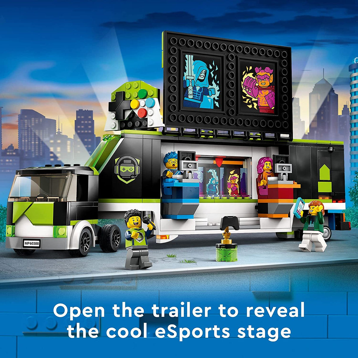LEGO City Gaming Tournament Truck 60388 Juego de juguetes de construcción para niños, niños y niñas a partir de 7 años (344 piezas)