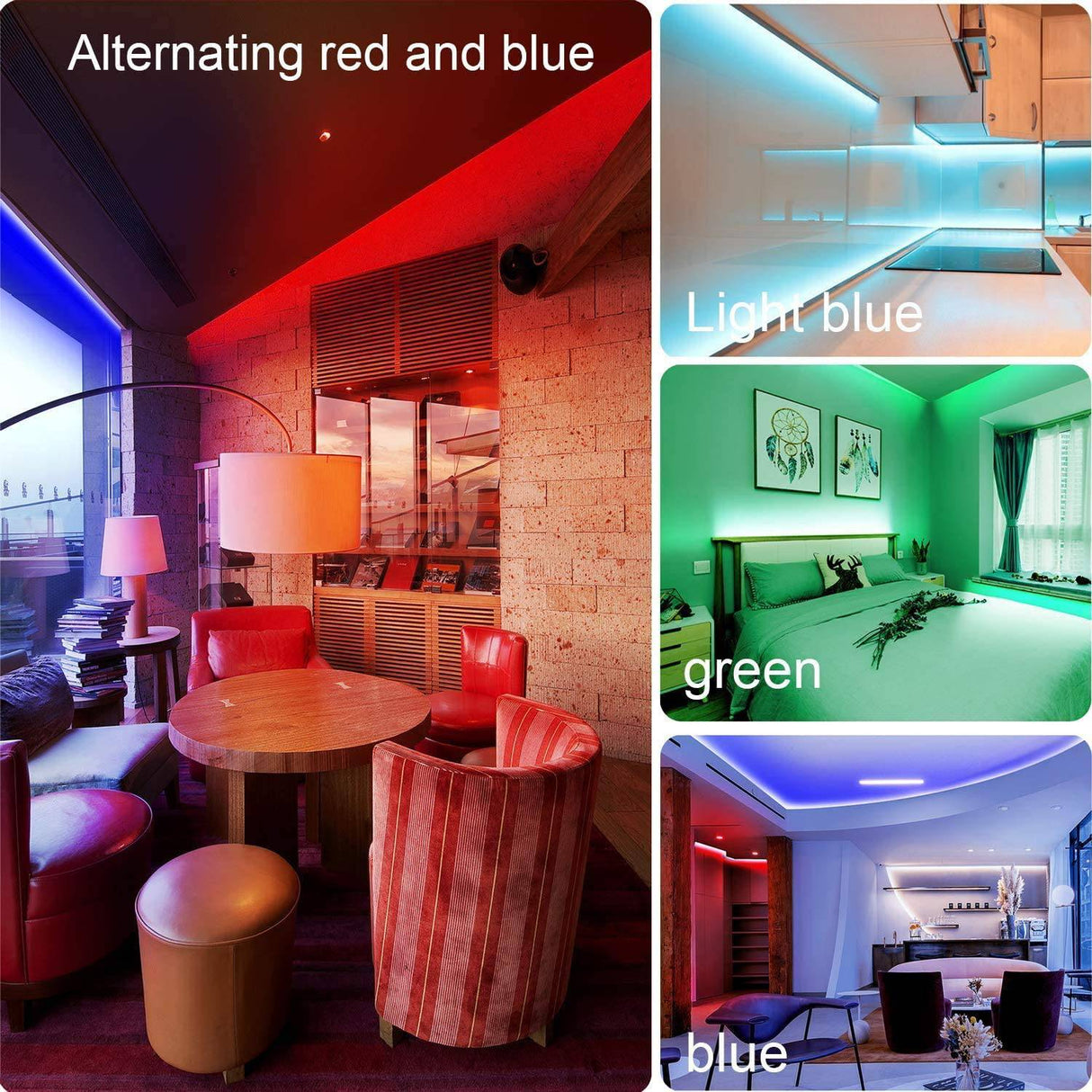 dalattin Smart WiFi tira de luces LED de 50 pies, 2 rollos de 25 pies, compatible con Alexa LED Lights Music Sync 5050 16 millones de colores que cambian la aplicación del teléfono y 24 teclas remotas para Roma, cocina - DIGVICE MX