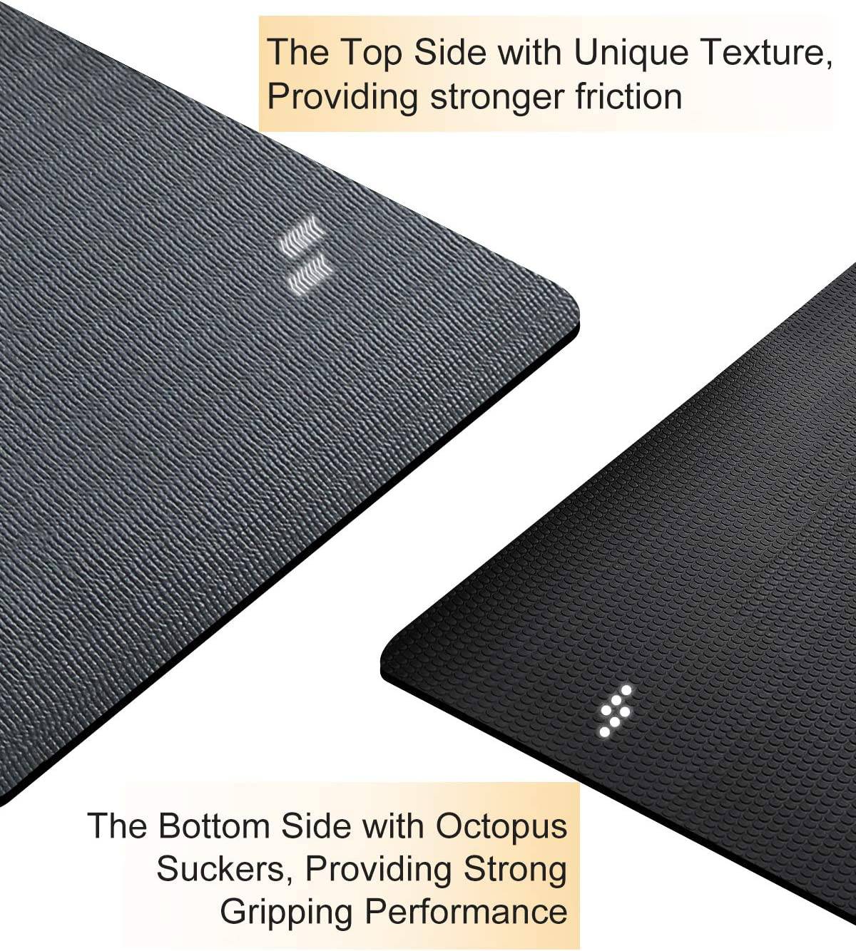 LERYG - Colchoneta de yoga, de ejercicios, de fitness grande Durable, antideslizante, colchonetas de entrenamiento para pisos de gimnasio en casa