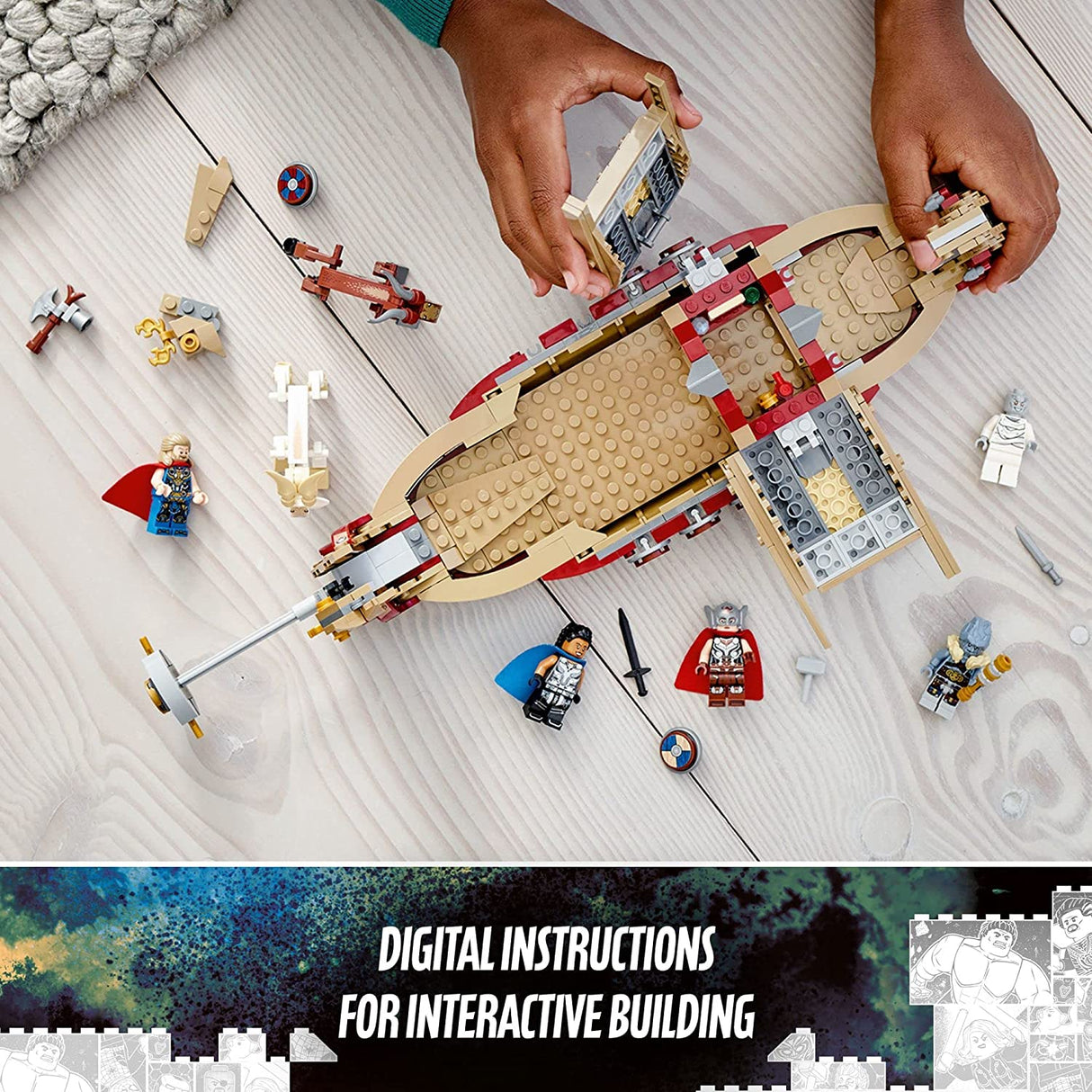 LEGO Kit de construcción Marvel The Goat Boat 76208 Thor coleccionable con 5 minifiguras 564 piezas