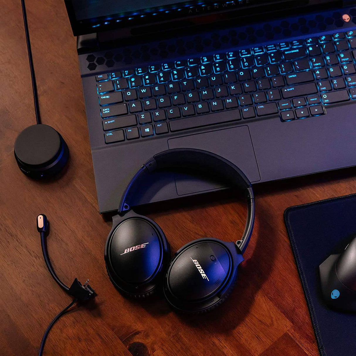 Bose QuietComfort 35 Series 2 - Auriculares para juegos: cómodos auriculares con cancelación de ruido, color negro