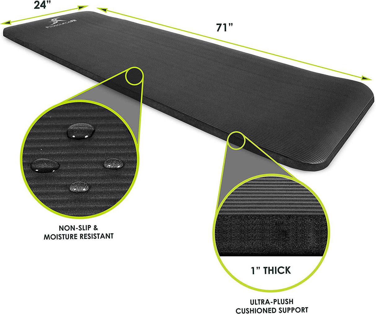 ProsourceFit - Colchoneta para ejercicios de yoga y pilates extragruesa 1¨
