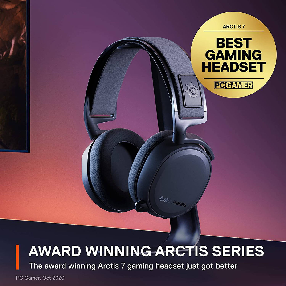 SteelSeries Arctis 7+ Auriculares inalámbricos para juegos - Sin pérdidas 2.4 GHz - 30 horas de duración de la batería - USB-C - 7.1 Surround - para PC, PS5, PS4, Mac, Android y Switch - Negro
