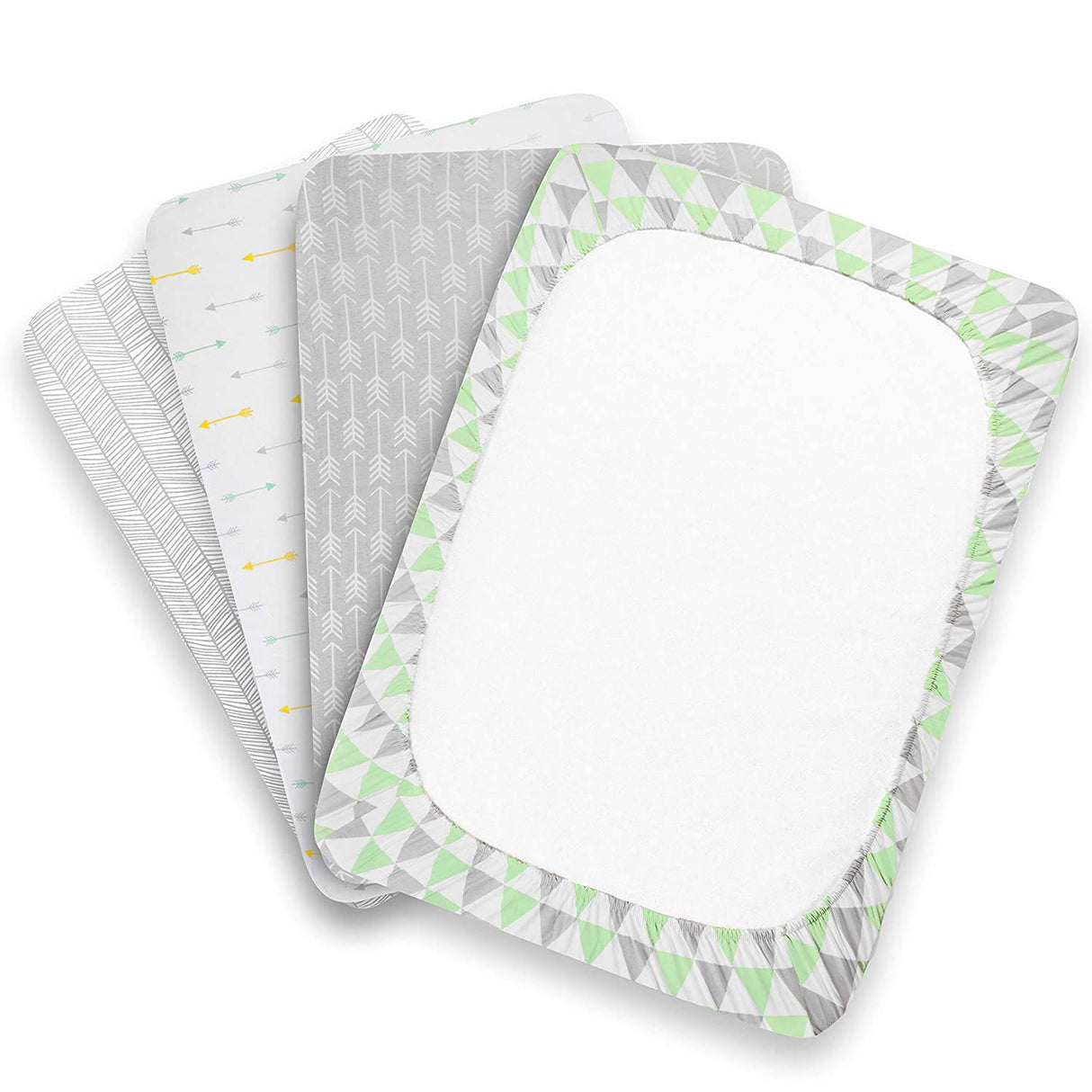 BAEBAE GOODS - Pack n Play Sheets – Premium Pack and Play Sheets 4 Pack – 100% Super Soft Jersey Knit Cotton Playard Colchón Sábanas – Portable Playpen Fitted Play Yard Mini Cuna Sábana para niño y niña (24 x 38 x 5) - DIGVICE MX