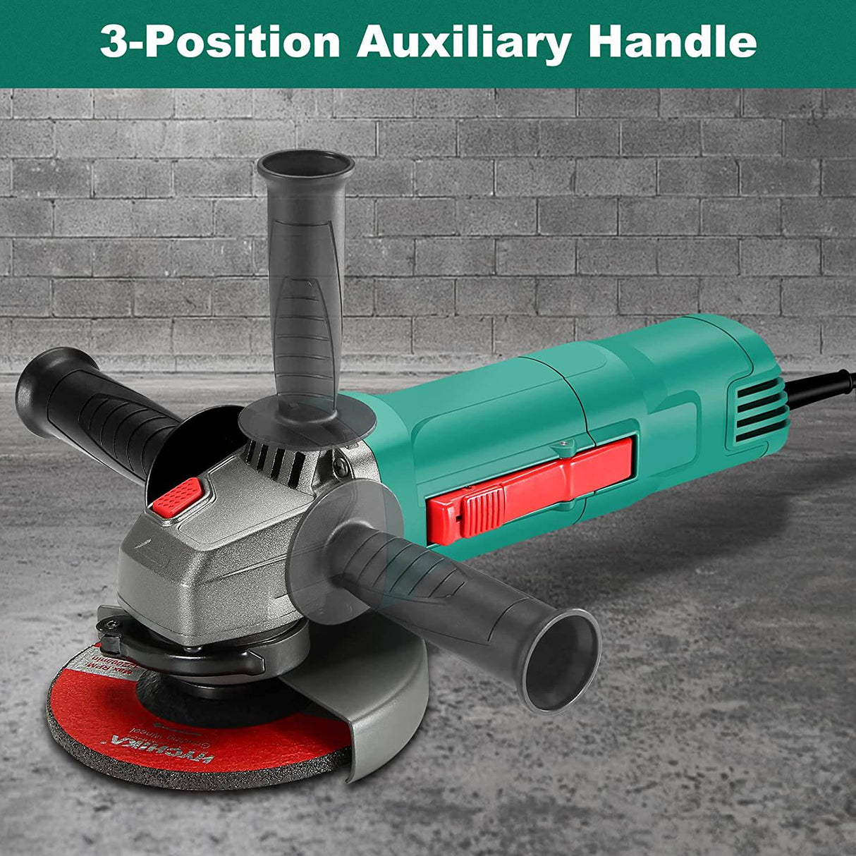 HYCHIKA - Amoladora angular, herramienta de molienda de 4-1/2 pulgadas, 10000 RPM con protector de 2 ruedas, disco de 5 ruedas, amoladora eléctrica de 7,5 A para metal, corte y molienda de azulejos - DIGVICE MX