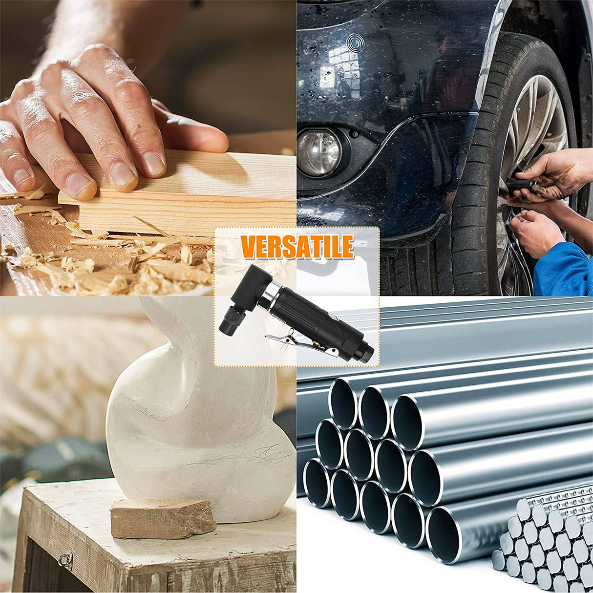 YON.SOU. Amoladora de troquel de aire - 1/4", ángulo recto, 20 000 RPM, potencia neumática, bloqueo de seguridad, 90 grados, mini, amoladora de troquel en ángulo para moler, pulir, cortar y más - DIGVICE MX