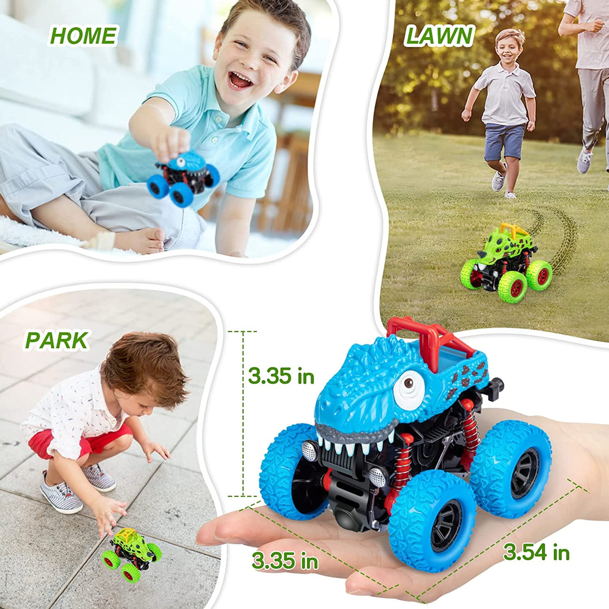 LODBY 2-Pack Double-Directions Push and Go Dinosaur Vehicles Juguetes Juegos para niños - B08JLRXGZ7