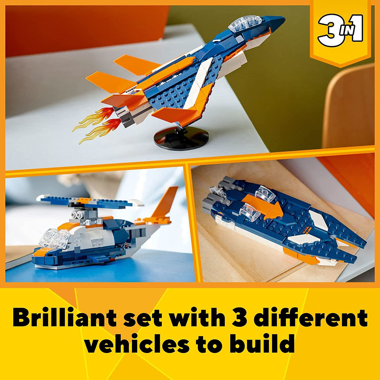 LEGO Creator 3in1 Supersonic-Jet 31126 (215 piezas)