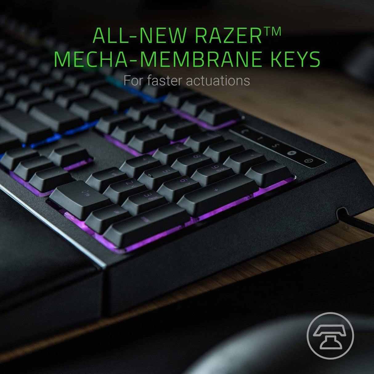 Razer Ornata Chroma - Teclado para juegos: Interruptores mecánicos híbridos - Iluminación Chroma RGB personalizable - Teclas retroiluminadas individualmente - Reposamuñecas de felpa desmontable - Funcionalidad macro programable