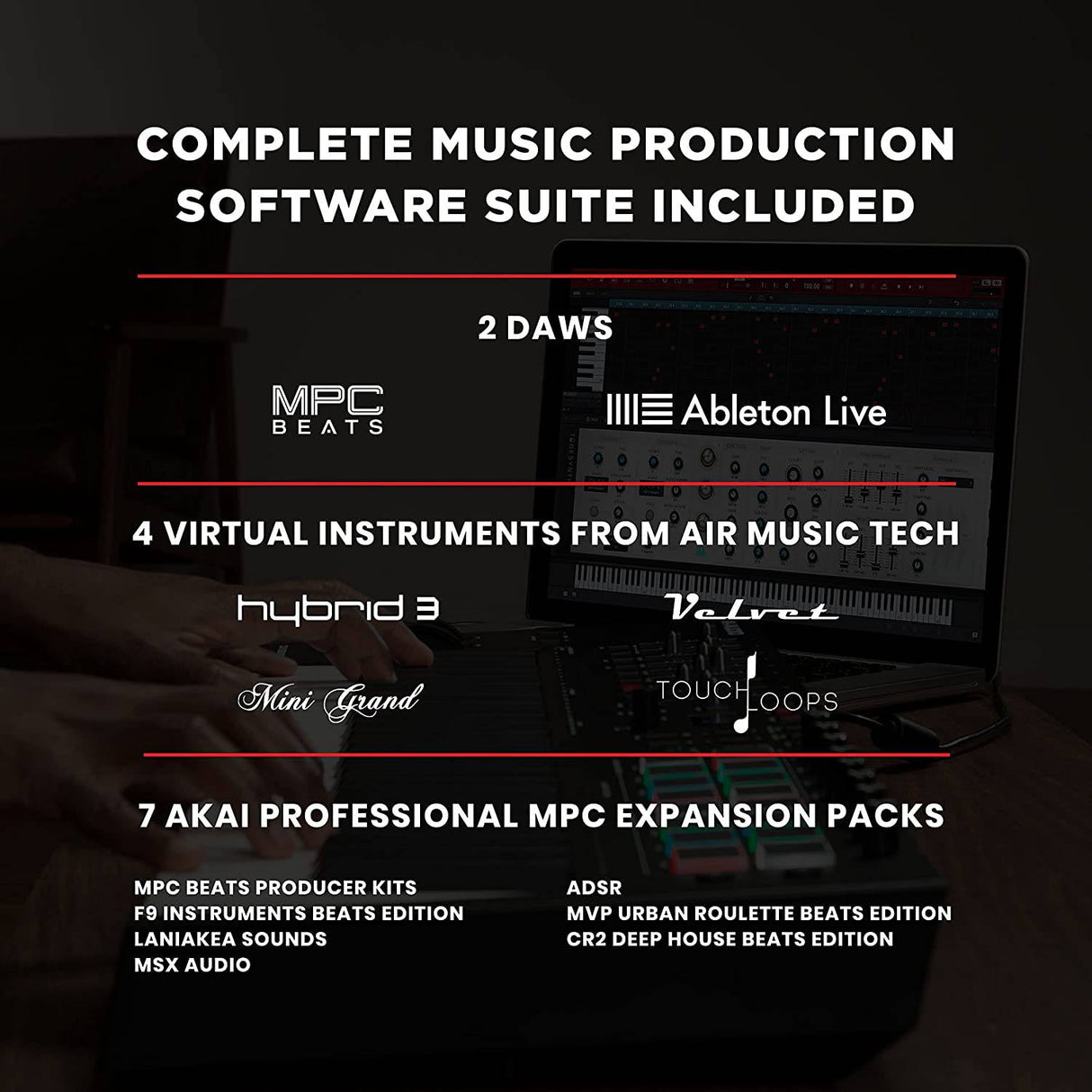 M-Audio Oxygen Pro 49 - Controlador de teclado MIDI USB de 49 teclas con Beat Pads, perillas asignables MIDI, botones y faders y paquete de software incluido