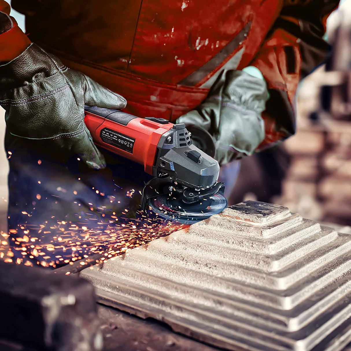 SHALL Herramienta de amoladora angular 7.5Amp 4-1/2 pulgadas Herramientas eléctricas, amoladora eléctrica de metal 12000 RPM con 2 protectores de seguridad, 3 ruedas de corte, 3 discos de solapa, mango antideslizante y cepillo de carbón para metal, madera - DIGVICE MX