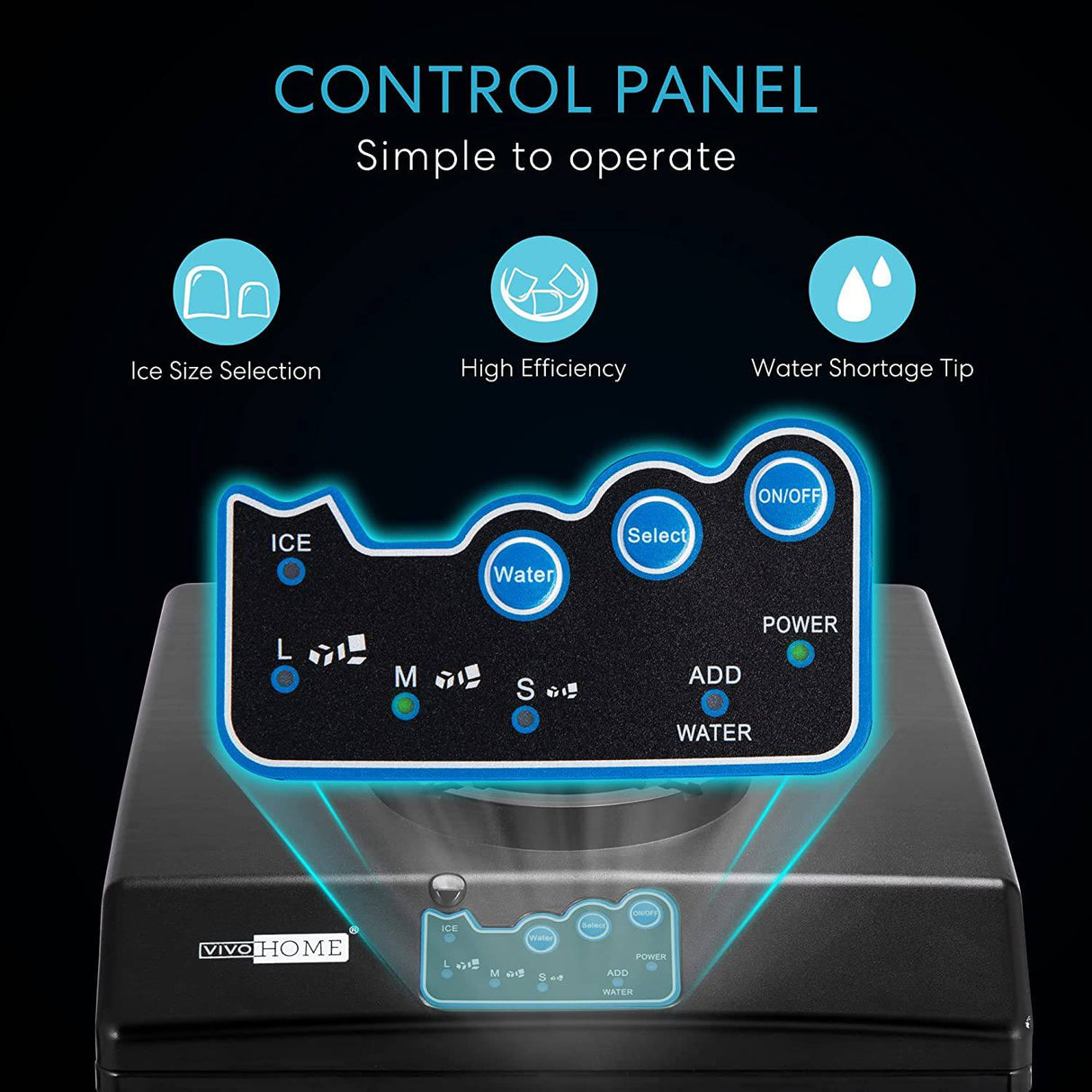 VIVOHOME Electric 2 in 1 Countertop Ice Cube Maker con dispensador de agua Combo Machine 48lbs/Day - DIGVICE MX