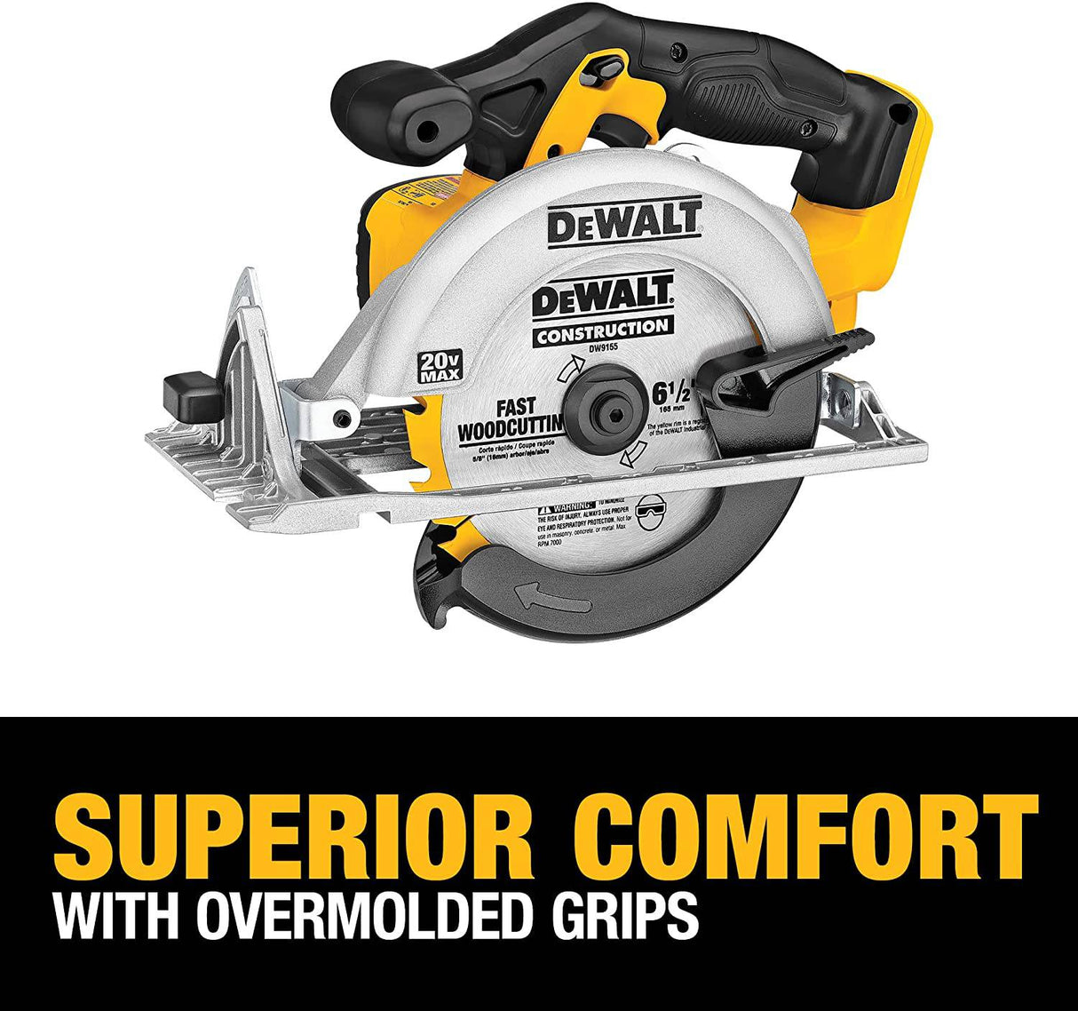 Sierra circular DEWALT 6-1/2 pulgadas 20 V MAX, solo herramienta (DCS391B), amarillo - DIGVICE MX
