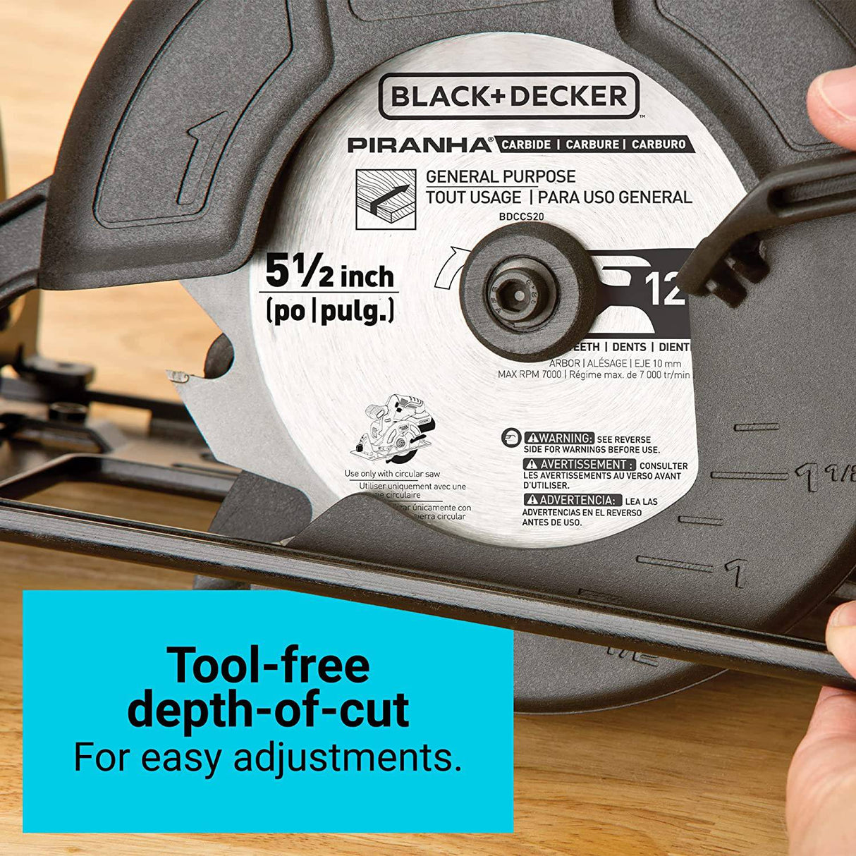 BLACK+DECKER 20V MAX* POWERCONNECT 5-1/2 pulg. Sierra circular inalámbrica (BDCCS20C) - DIGVICE MX