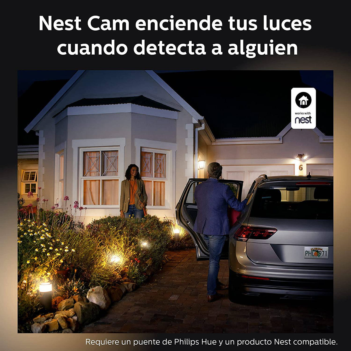 Bombillas inteligentes Philips Hue White Outdoor PAR38 de 13 W (se requiere Hub Philips Hue), 2 bombillas inteligentes LED PAR38 blancas, funciona con Alexa, Apple HomeKit y Google Assistant - DIGVICE MX
