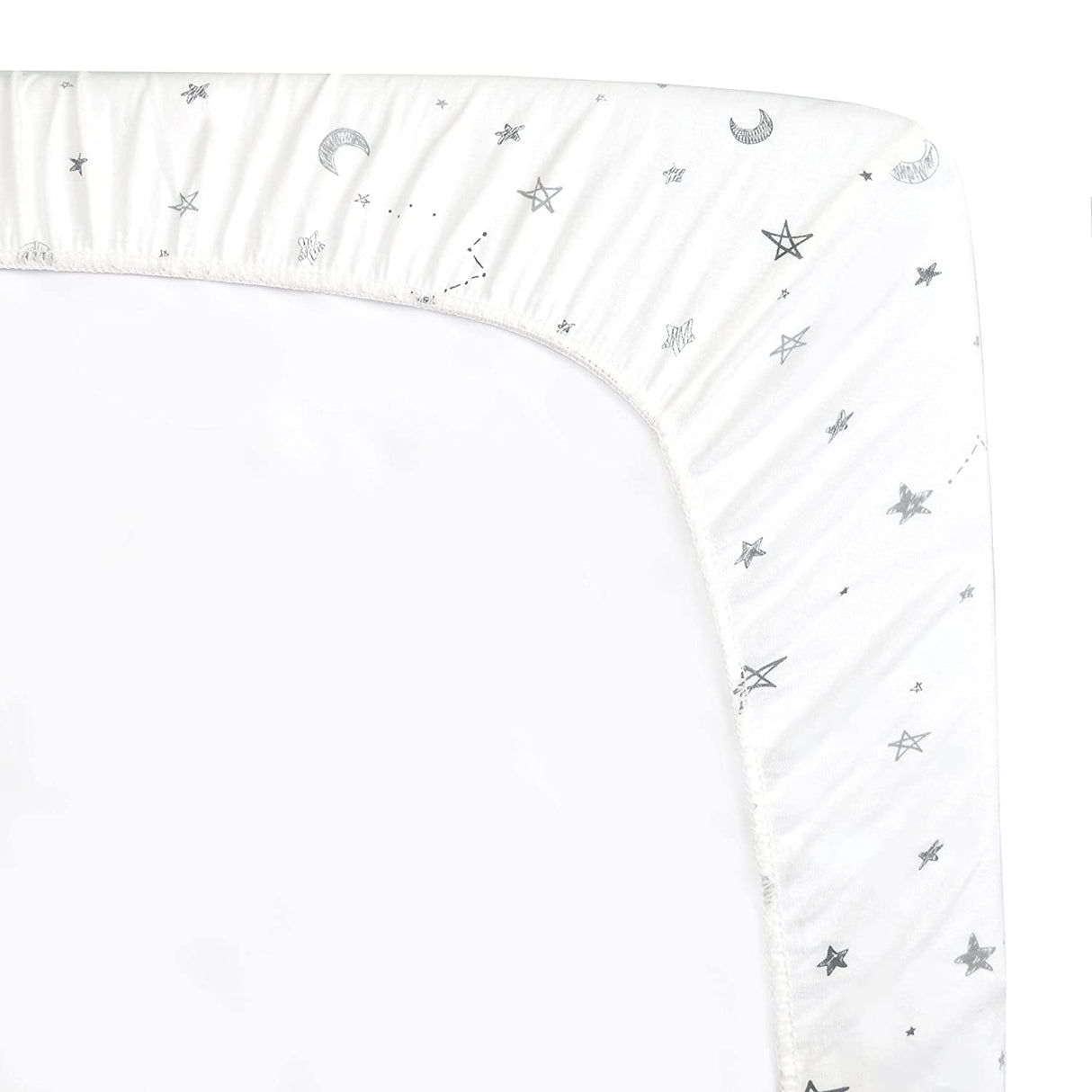 American Baby Company - Juego de 2 sábanas bajeras bajeras 100 % algodón natural, diseño de estrellas grises y zigzag, suave y transpirable, para niños y niñas - DIGVICE MX