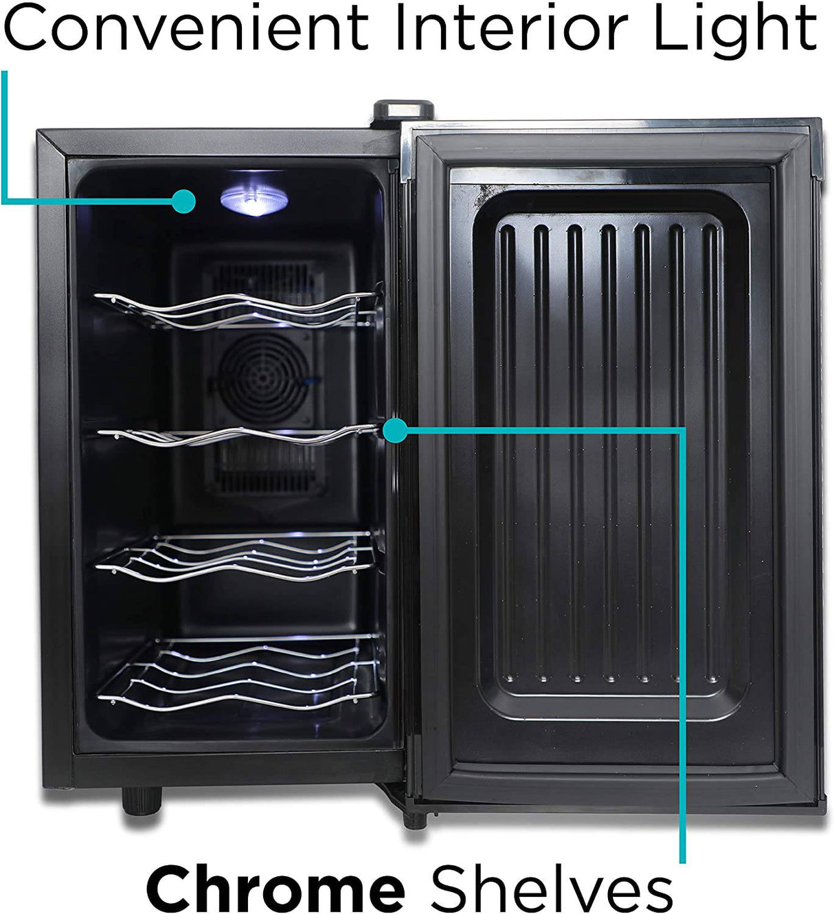 BLACK+DECKER Enfriador de vino de 8 botellas, refrigerador de vino termoeléctrico con frente espejado, enfriador de vino independiente y pantalla LED, BD60326 - DIGVICE MX