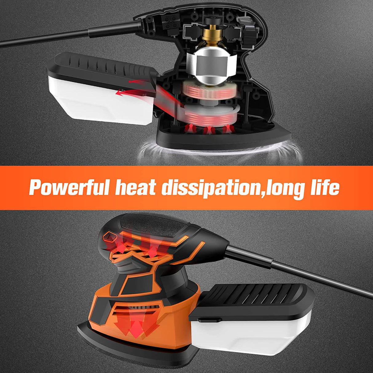 Vastar - Lijadora de detalles de ratón, herramienta de lijadora eléctrica compacta multifuncional con sistema de recolección de polvo de alta eficiencia y papel de lija de 24 piezas, adecuada para lijar, pulir, eliminar pintura, imperfecciones - DIGVICE MX