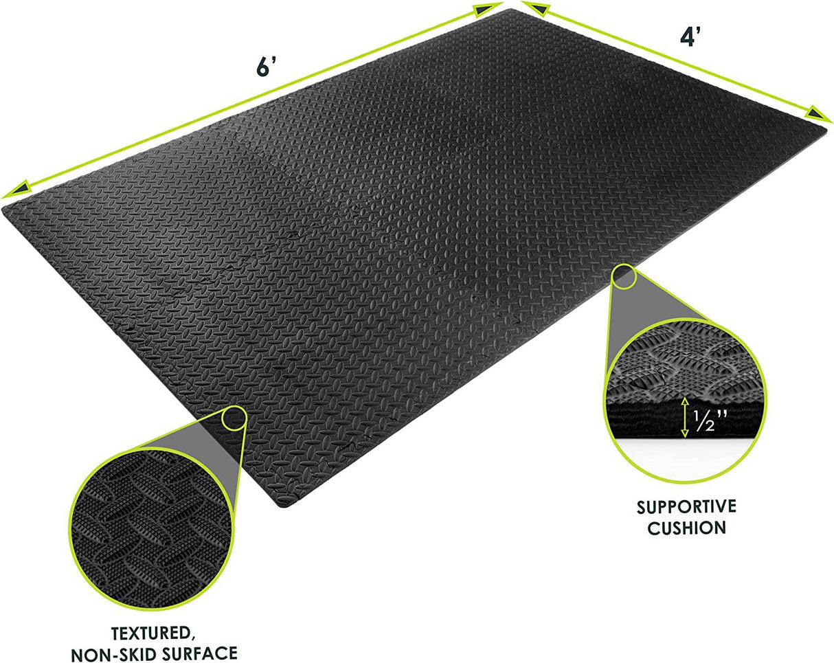 ProsourceFit Puzzle - Colchoneta de ejercicios de ½”, baldosas entrelazadas de espuma EVA, piso protector para equipos de gimnasio y cojín para entrenamientos