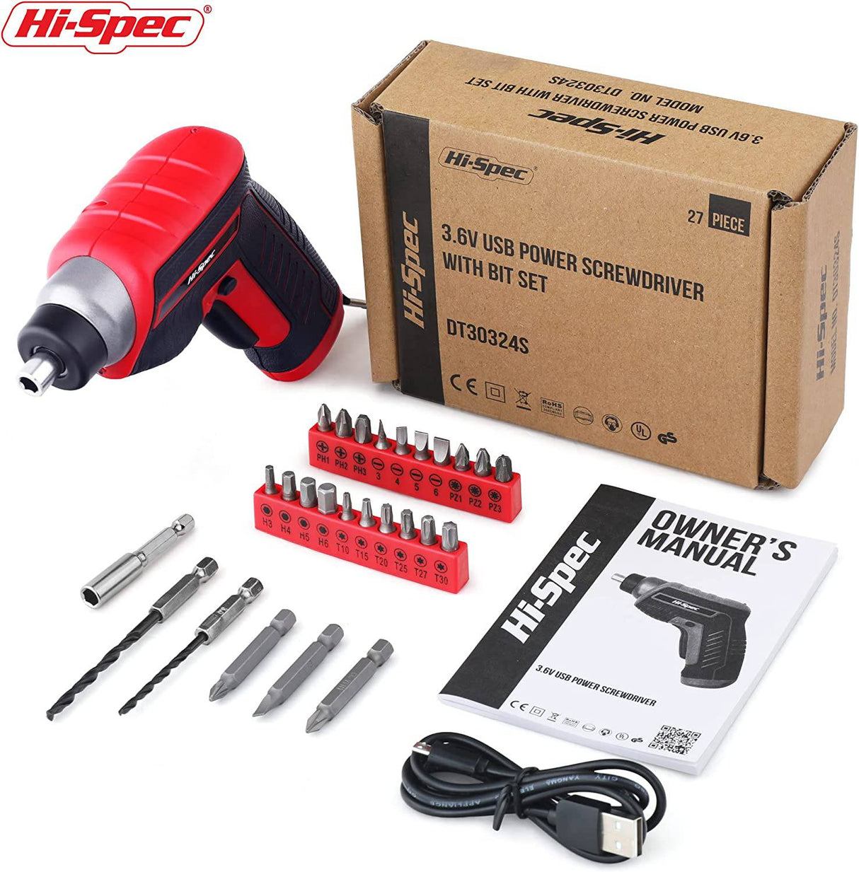 Hi-Spec Juego de destornilladores eléctricos inalámbricos, 27 piezas - DIGVICE MX