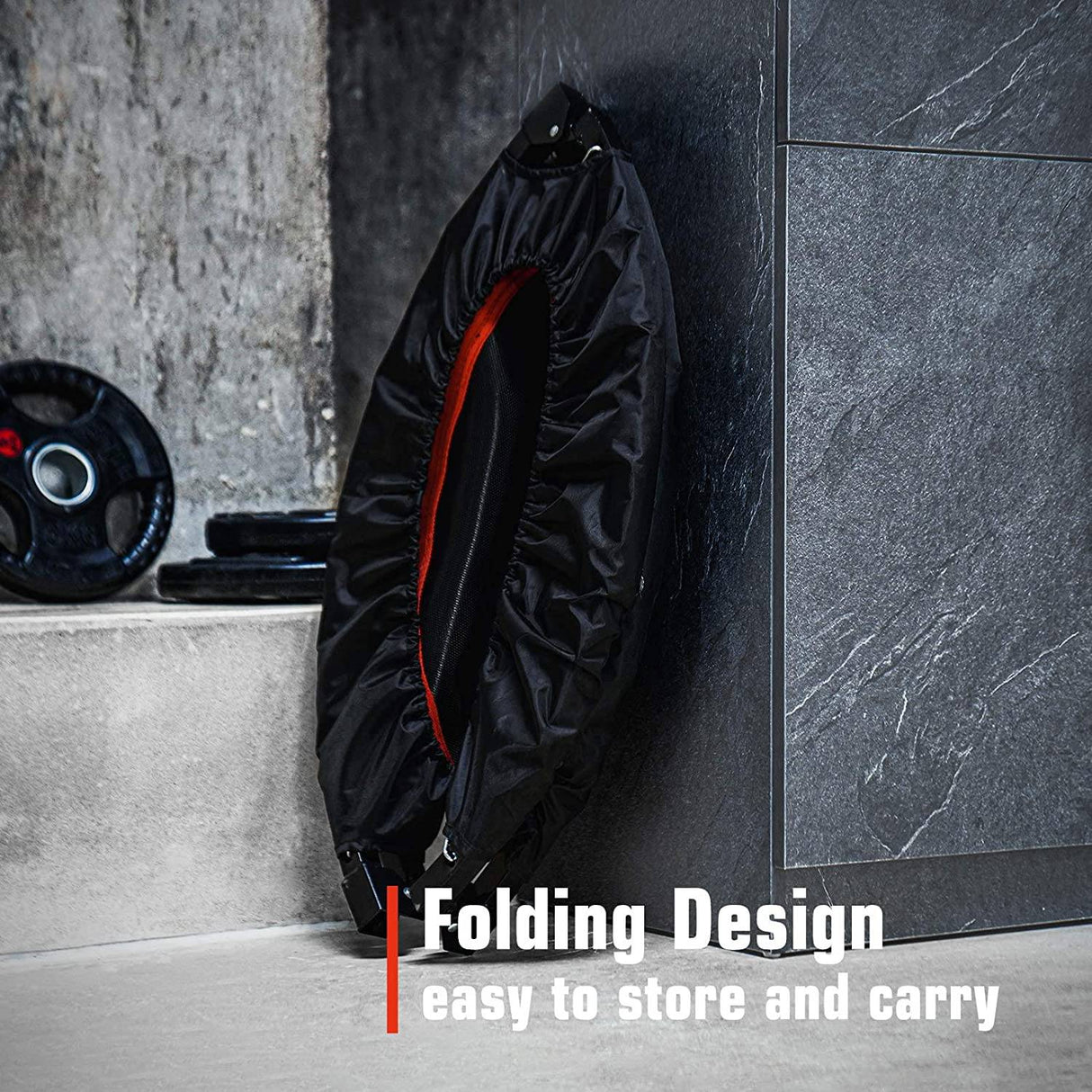 Pelpo 38" Mini trampolín plegable, trampolín de ejercicio con mango de espuma ajustable, trampolín reboteador para adultos Fitness, trampolín interior para entrenamiento de rebote carga máxima 330 libras