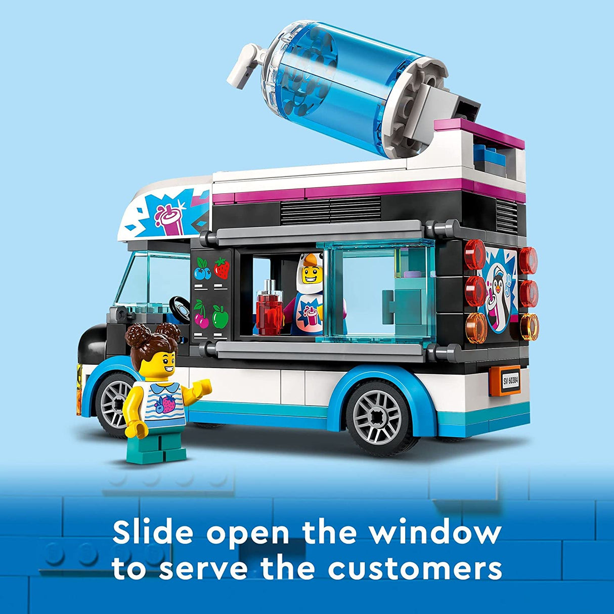 LEGO City Penguin Slushy Van 60384 Juego de juguetes de construcción para niños, niños y niñas a partir de 5 años (194 piezas)