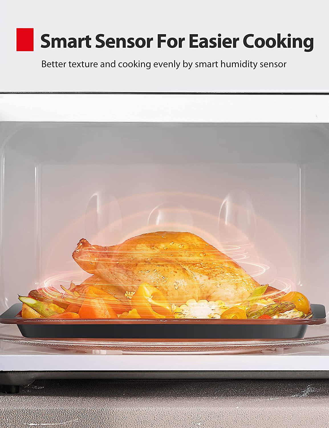 Toshiba - Horno de microondas ML2-EM62P(SS) con sensor de humedad incorporado, 6 menús preestablecidos automáticos, modo ECO, opción de encendido/apagado de sonido y función de memoria de posición 2.2 cu. pies, 1200 W, acero inoxidable - DIGVICE MX