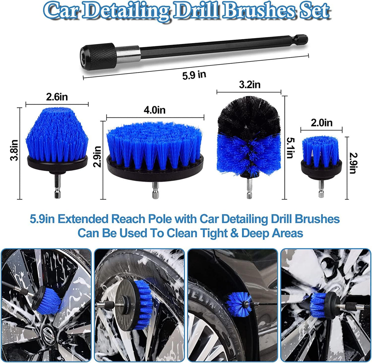 XCVBDE Juego de 24 piezas para detalles de automóviles, juego de cepillos para detalles de automóviles, juego de cepillos para detalles de automóviles, cepillos para detalles de limpieza de automóviles