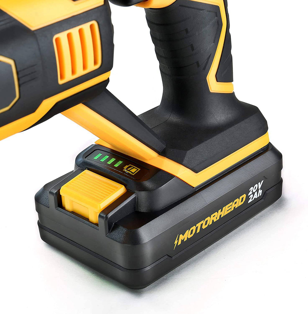 MOTORHEAD Sierra de sable inalámbrica ULTRA de 20 V, iones de litio, protección y cambio de hoja sin herramientas, carrera de 1", 0-3000 SPM, gatillo de velocidad variable, batería de 2 Ah, cargador rápido, bolsa, 2 hojas, basado en EE. UU. - DIGVICE MX