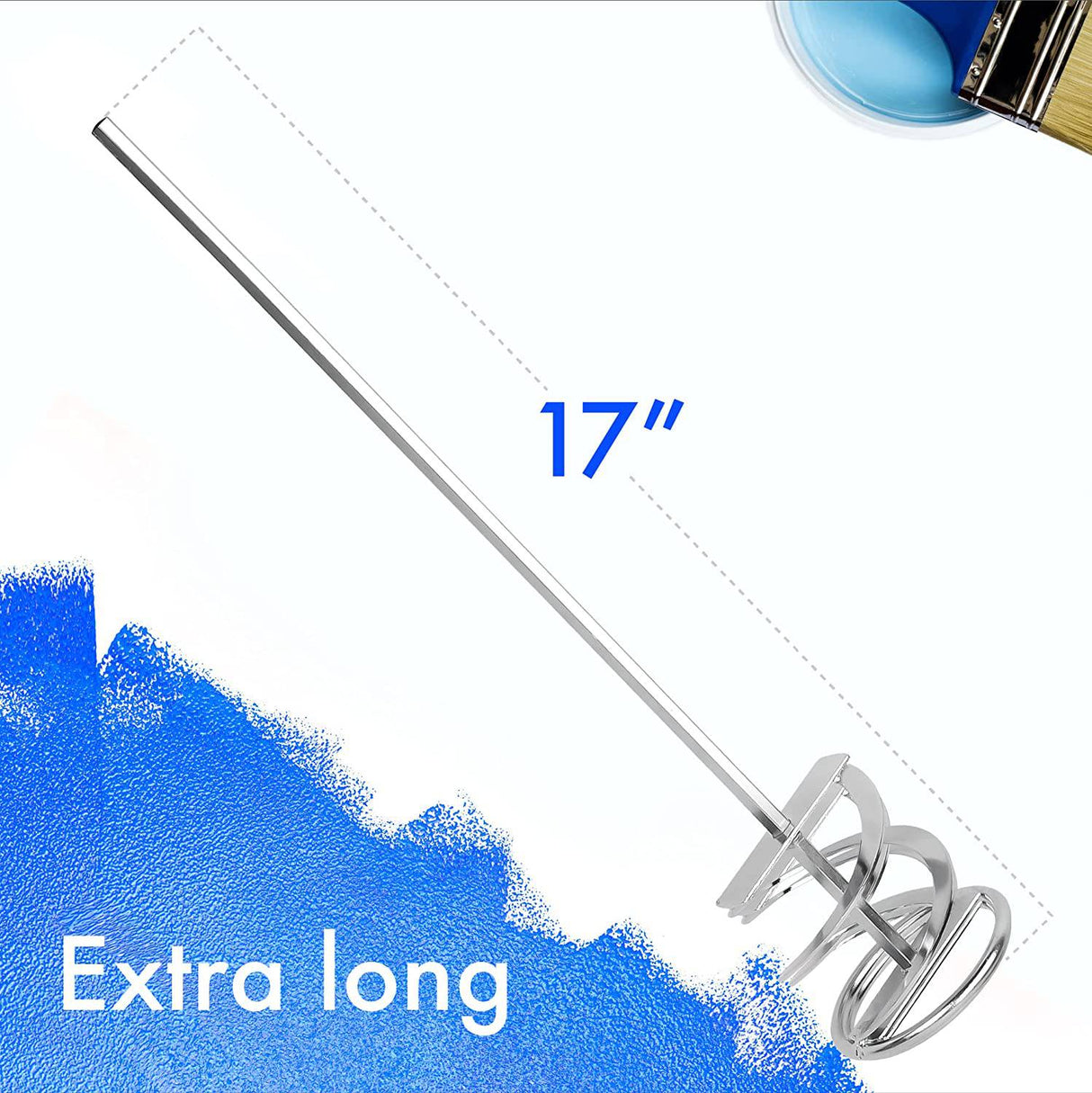 IMPRESA 2 unidades de mezclador de pintura para taladro, extra largo a prueba de óxido, accesorio de taladro agitador de pintura para una consistencia uniforme, paleta de taladro de fácil limpieza, mezclador de pintura para taladro de 5 galones - DIGVICE MX