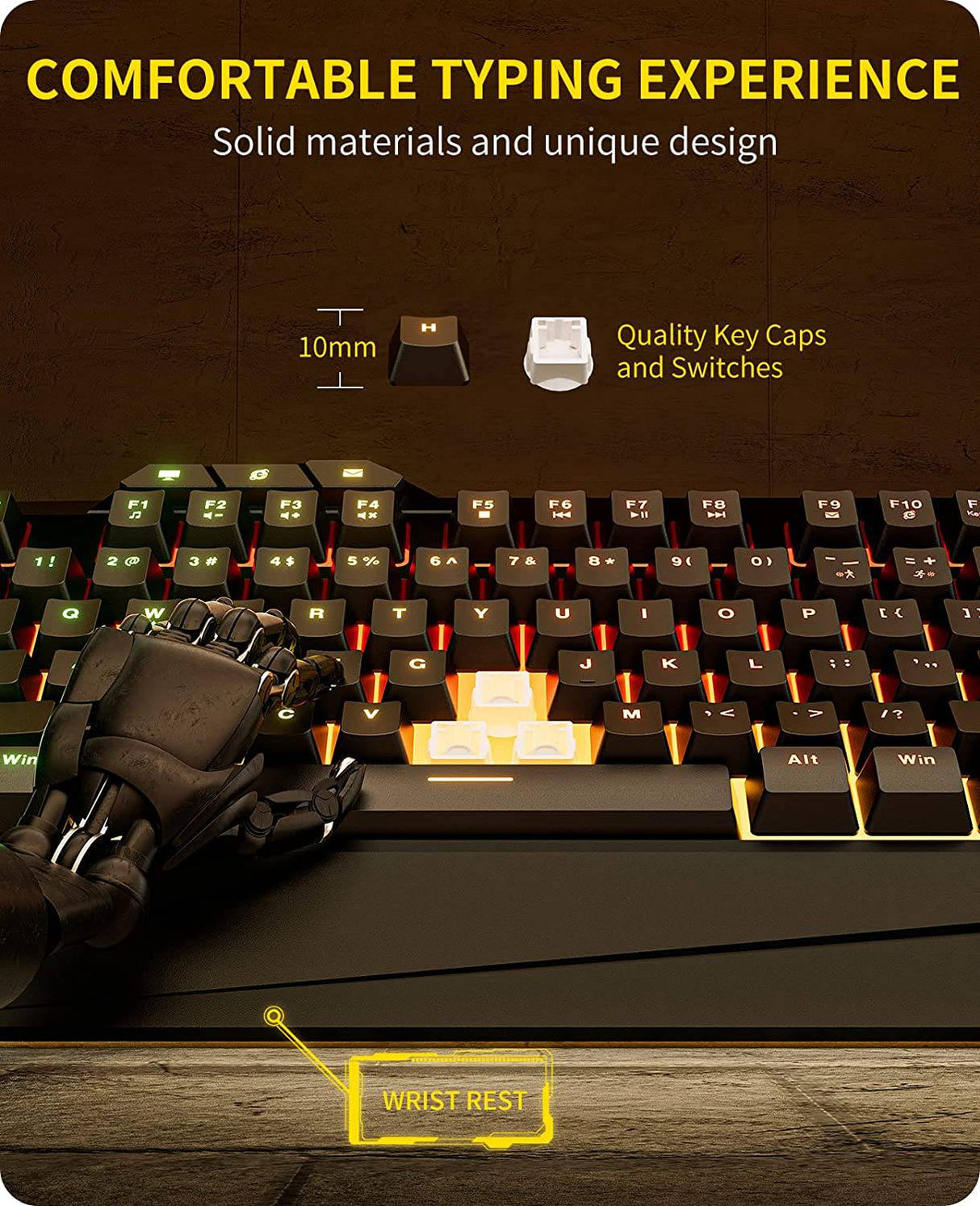 Havit - Combo de teclado y mouse para juegos, teclados de computadora retroiluminados y mouse para juegos RGB, accesorios para juegos Teclado para juegos de PC de 104 teclas con mouse DPI 4800 para Gamer, negro
