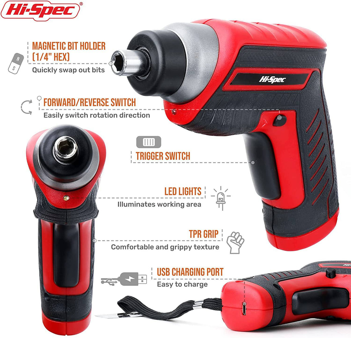 Hi-Spec Juego de destornilladores eléctricos inalámbricos, 27 piezas - DIGVICE MX