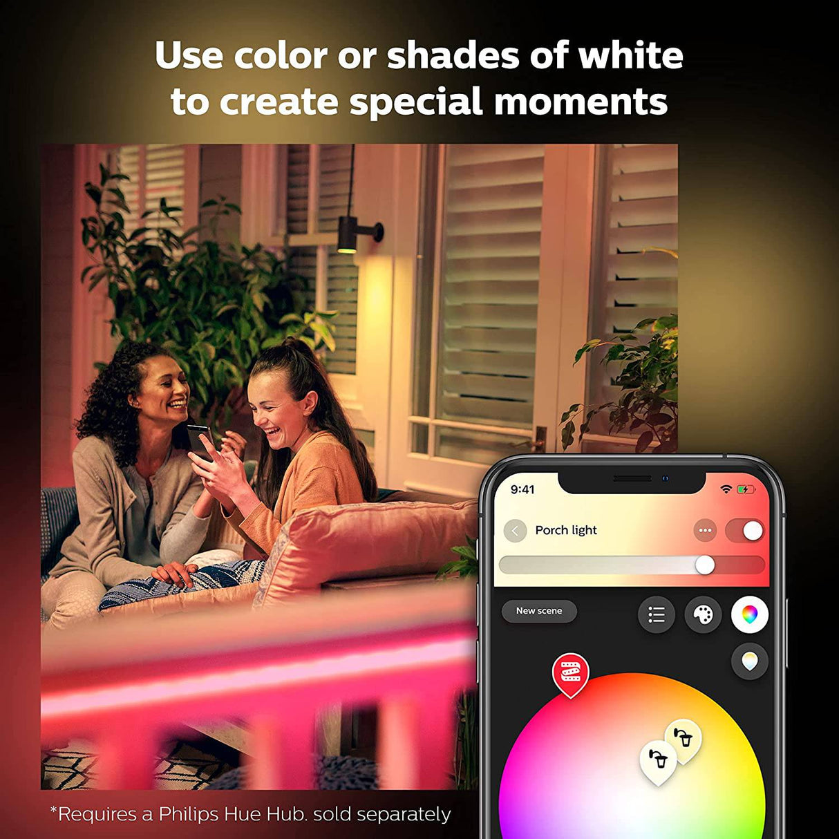 Philips Hue Smart Outdoor Lightstrip, 5 m/16 pies, (voz compatible con Amazon Alexa, Apple Homekit y Google Home, Hue Hub se vende por separado), color blanco - DIGVICE MX
