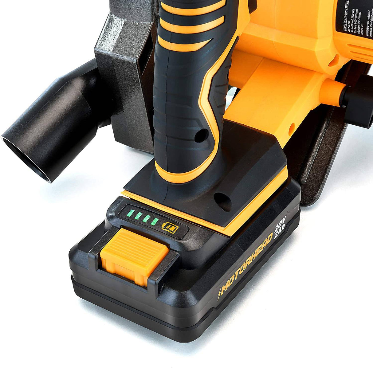 MOTORHEAD 20V ULTRA Sierra circular inalámbrica de 6-1/2 pulgadas, iones de litio, guía láser, LED, guía de corte, bisel de 0-50, batería de 2 Ah y cargador rápido, bolsa, 2 cuchillas incluidas, 24T, 40T, con sede en EE. UU. - DIGVICE MX