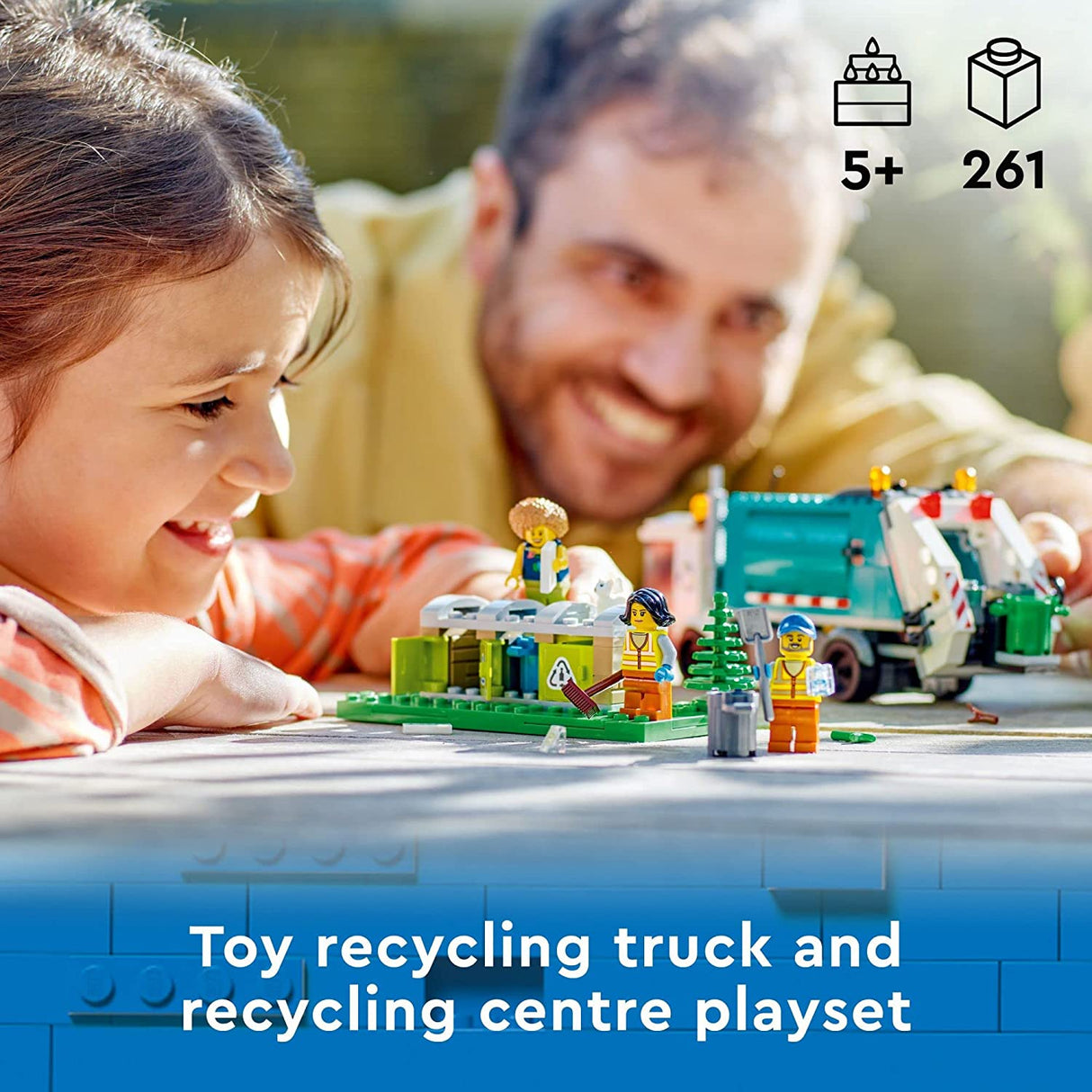 LEGO City Camión de reciclaje 60386 Juego de juguetes de construcción para niños, niños y niñas a partir de 5 años (261 piezas)