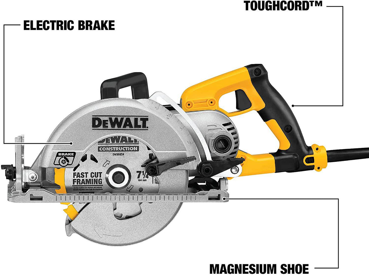 DEWALT Sierra circular de 7-1/4 pulgadas, 15 amperios, tornillo sin fin, con cable (DWS535B) - DIGVICE MX