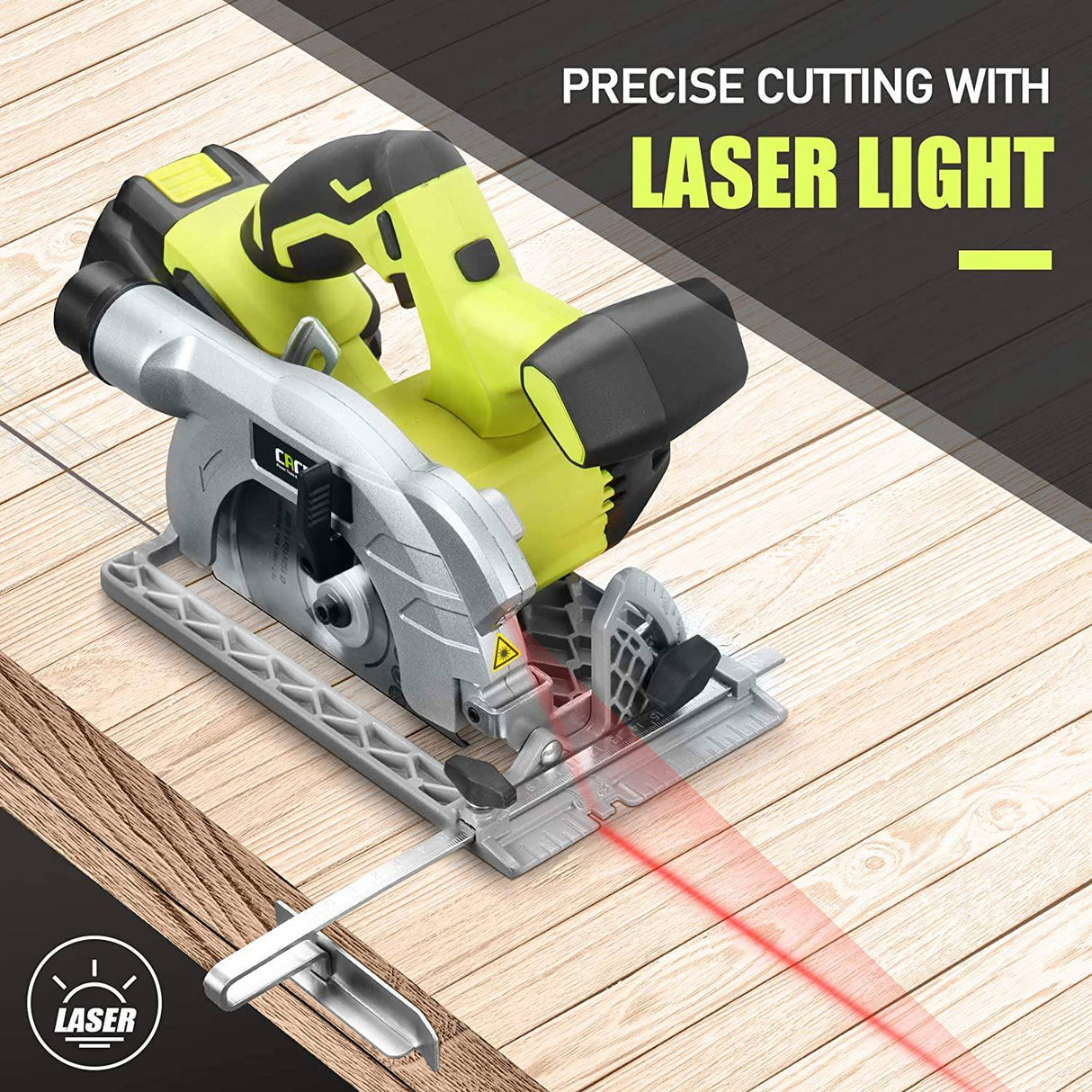 CACOOP Sierra circular inalámbrica de 20 V máx. de 6 pulgadas con batería de 4,0 Ah y cargador rápido, incluye dos hojas de 6 pulgadas, sierra circular alimentada por batería con láser para trabajadores de madera - DIGVICE MX