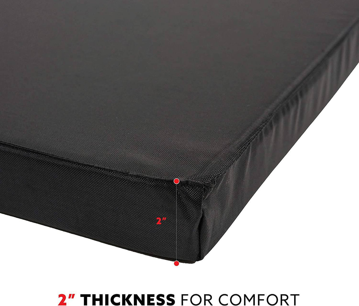 Sunny Health & Fitness Colchoneta plegable para gimnasia, extra gruesa con asas de transporte, para ejercicio, yoga, fitness, aeróbic, artes marciales, cardio