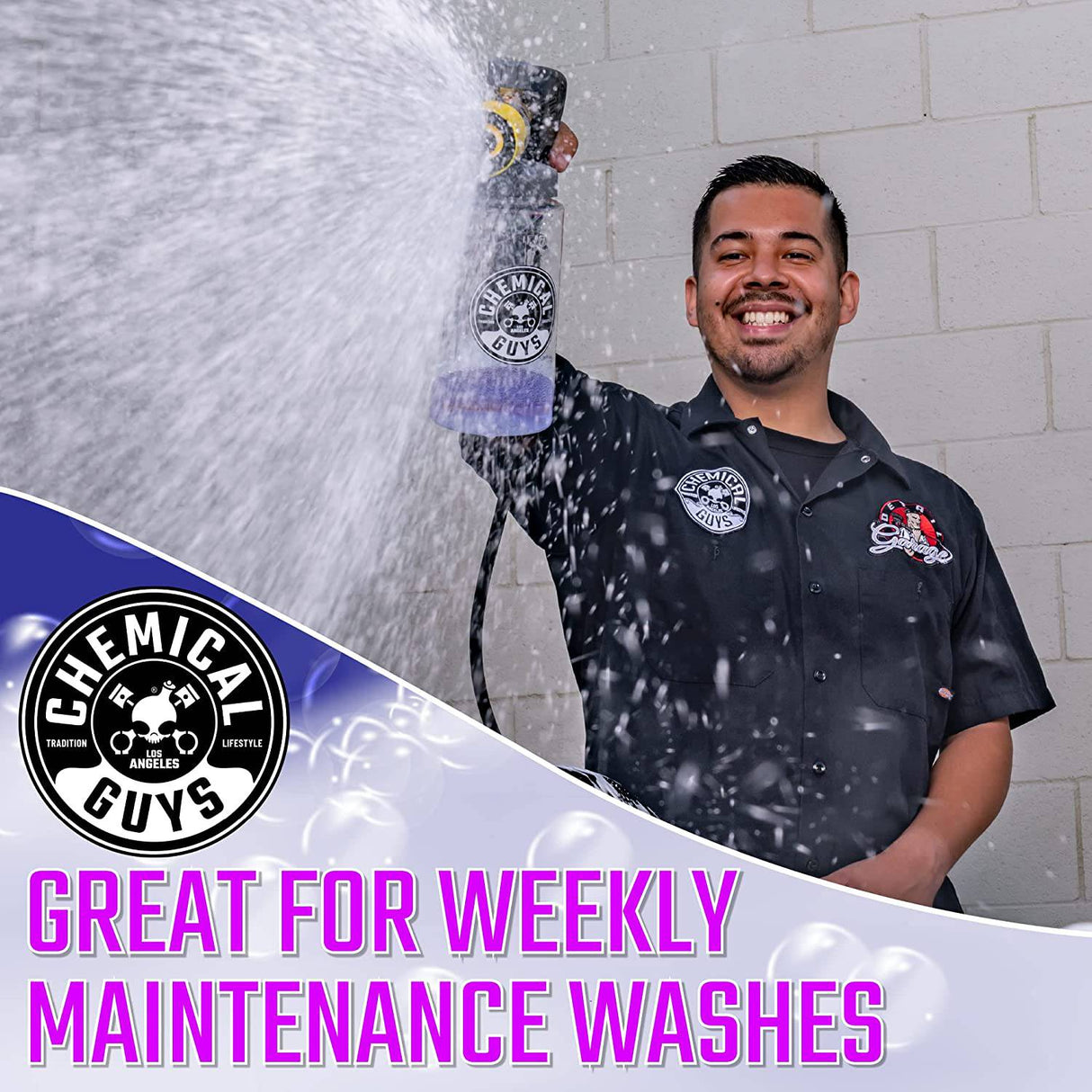 Chemical Guys CWS20764 Extreme Bodywash & Wax Foaming Car Wash Jabón (para cañones de espuma, pistolas de espuma o lavados de cubo) para automóviles, camiones, motocicletas, vehículos recreativos y más, 64 fl oz (medio galón) aroma a uva