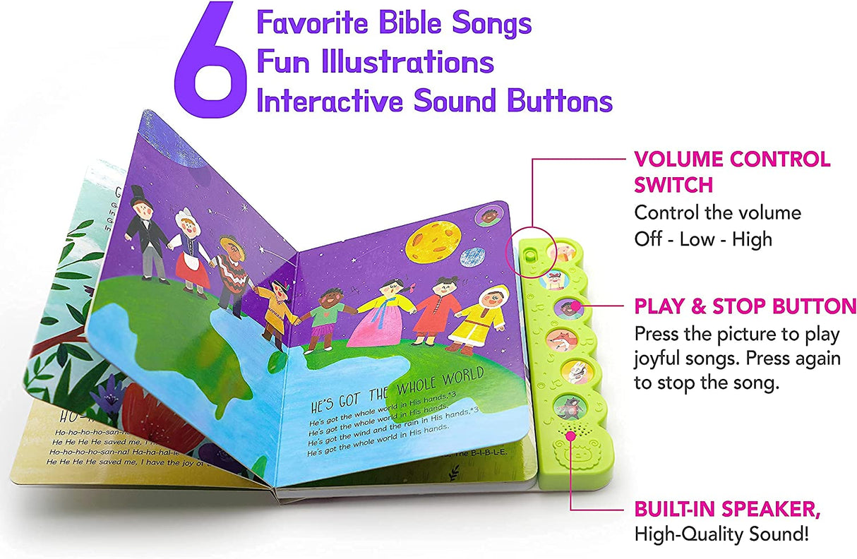 Hello 2 Kids Sing Along with Jesus - Early Bird Christian Sound Book Juguete musical - 6 canciones bíblicas e ilustraciones - 1736009109