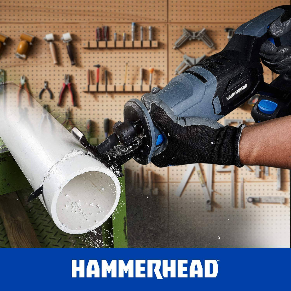 Hammerhead Kit de sierra recíproca inalámbrica de 20 V con batería de 2,0 Ah, cargador, hoja para cortar madera - HCRS201 - DIGVICE MX