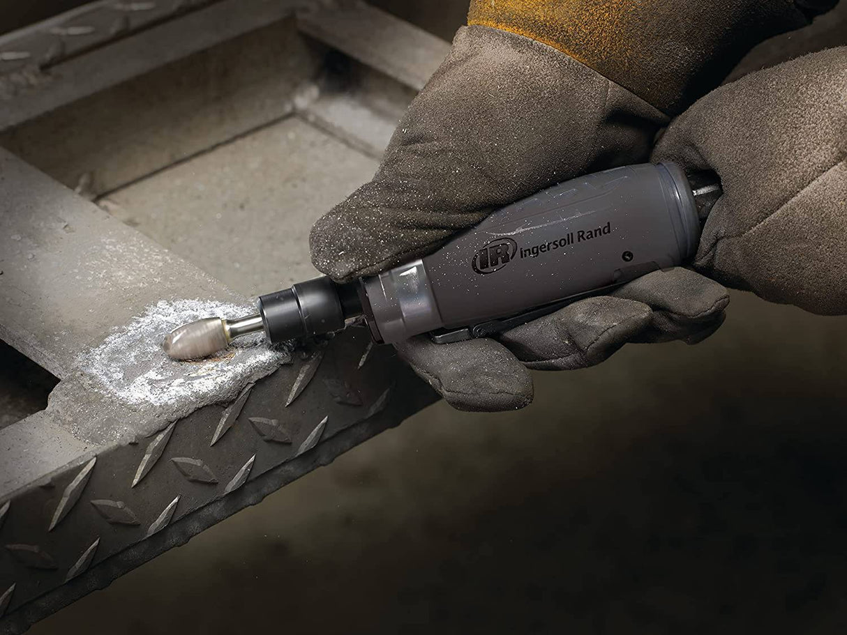 Ingersoll Rand 308B Air Straight Die Grinder, 1/4", 25 000 RPM, 0,33 HP, construcción de rodamientos de bolas, bloqueo de seguridad, carcasa compuesta, herramienta eléctrica ligera, gris - DIGVICE MX