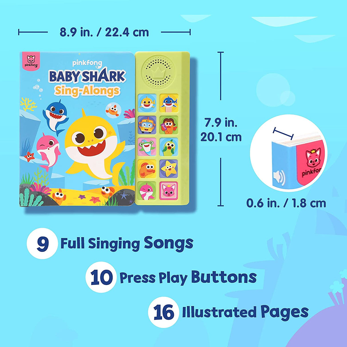 Baby Shark Sing-Alongs Libro de sonido de 10 botones - PFNSB006