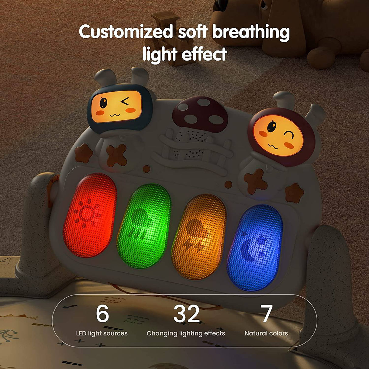 TUMAMA Dinosaur Baby Gym, control remoto Baby Activity Gym Playmats, Kick and Play Piano Baby Play Mat para niños y niñas recién nacidos - DIGVICE MX