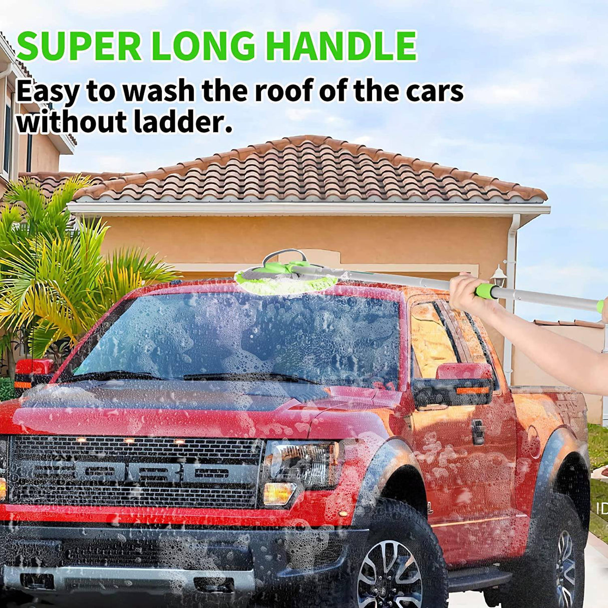 Wontolf, cepillo de lavado de coches de 62 pulgadas con mango largo, Kit de fregona de lavado de coches de microfibra de chenilla, manopla, cepillo de lavado de coches, Kits de limpieza, Kits de cuidado del coche